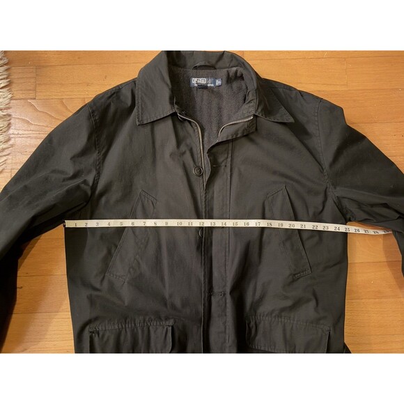 Vintage Polo Ralph Lauren Coat Men Black Field Barn Utility Jacket Work Chore XL - Picture 9 of 11